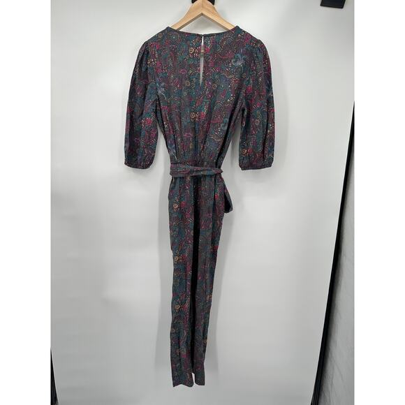 EVEREVE NWT Ember Multicolor Print Puff Sleeve Jumpsuit // XS - Picture 12 of 15